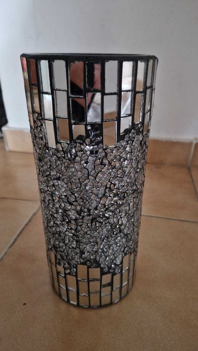 Jarra de vidro brilhante, altura 30cm, diâmetro 13cm