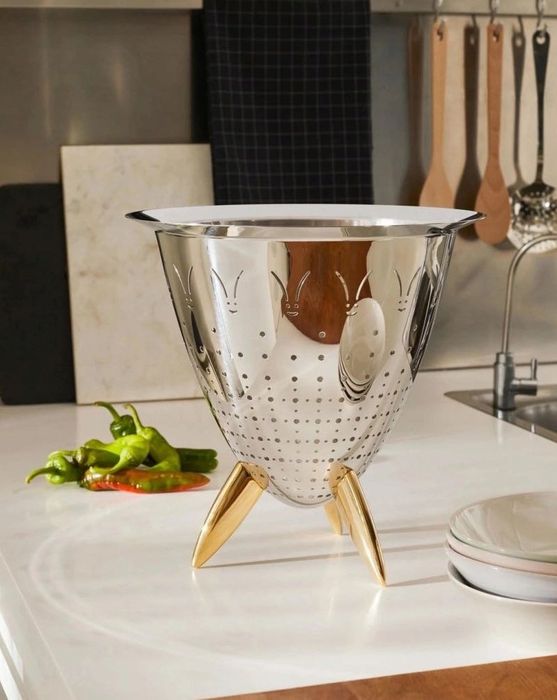 Durszlak stał nierdzewna projekt Philippe Starck Officina Alessi Max le Chinois 30 cm Włoski design
