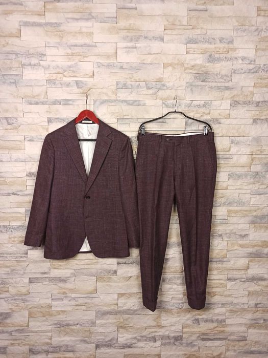 Suitsupply Havana bordowy garnitur męski 24 48 M wełniany jedwabny