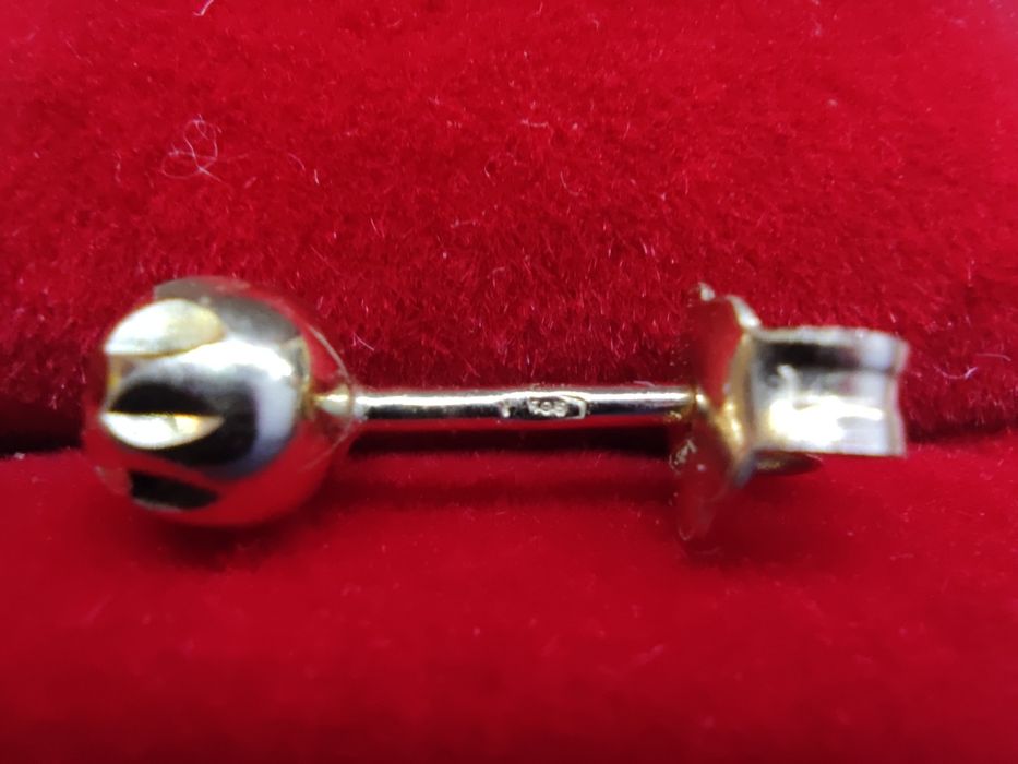 Kolczyki złote 585 waga 1,13g komis Madej Tarnów