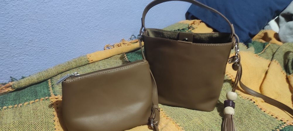 Bolsa de pele genuína