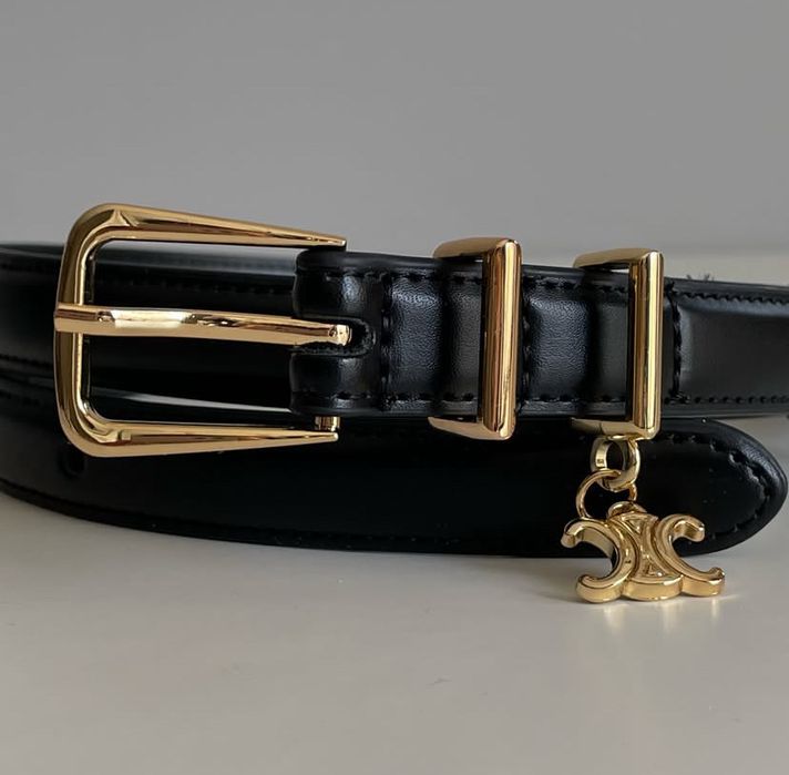 Ремень женский кожаный черный / ремінь пояс жіночий шкіряний (k97)