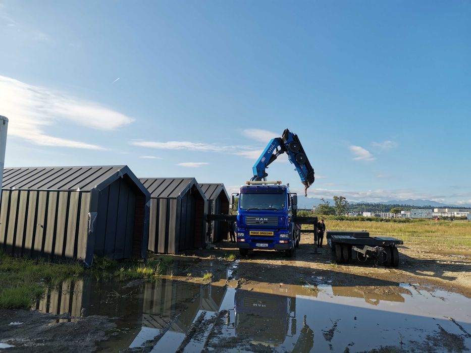 Usługi dźwigowe HDS , transport gabarytowy niskopodwoziem