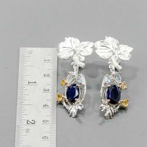 Kolczyki srebrne z naturalnym Szafirem!!!