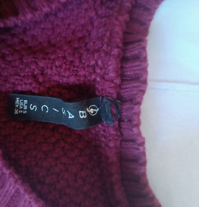 Malha comprida bordô S da Stradivarius