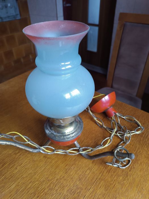 Lampa sufitowa PRL Szklana i
