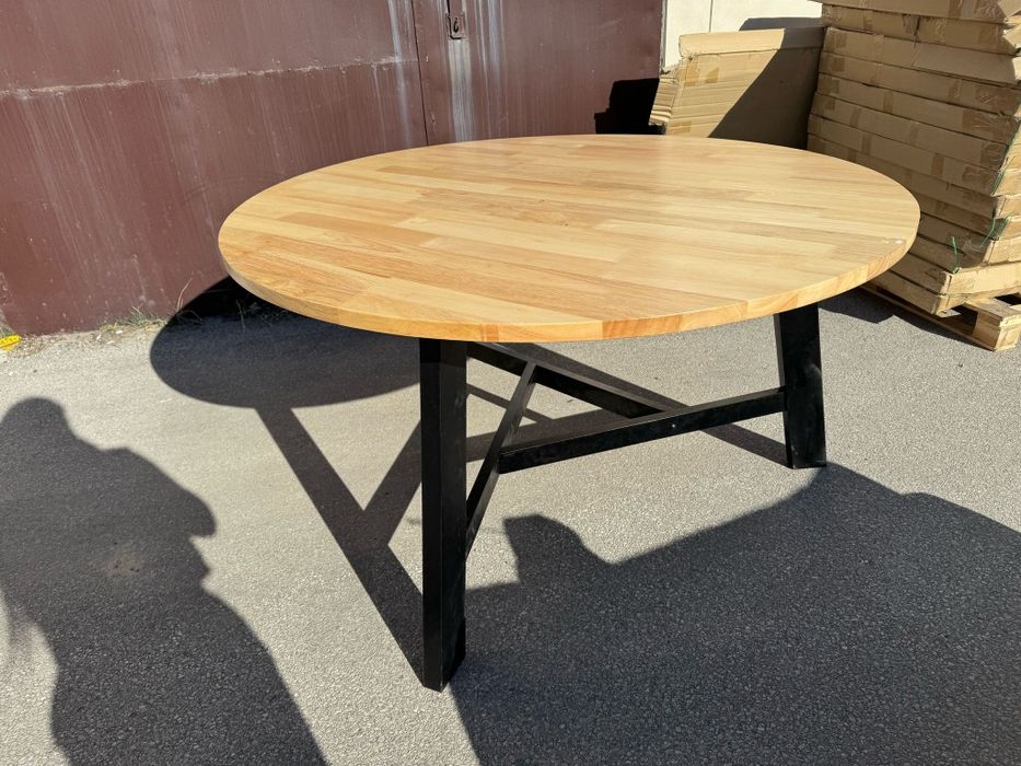 Stół okrągły lite drewno 144cm średnica 76cm wys Lectus