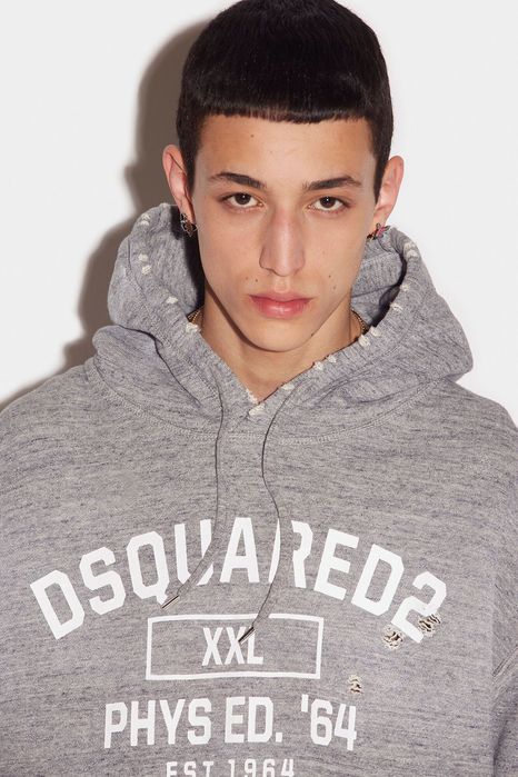 Dsquared2 bluza z kapturem z efektem vintage rozmiar M