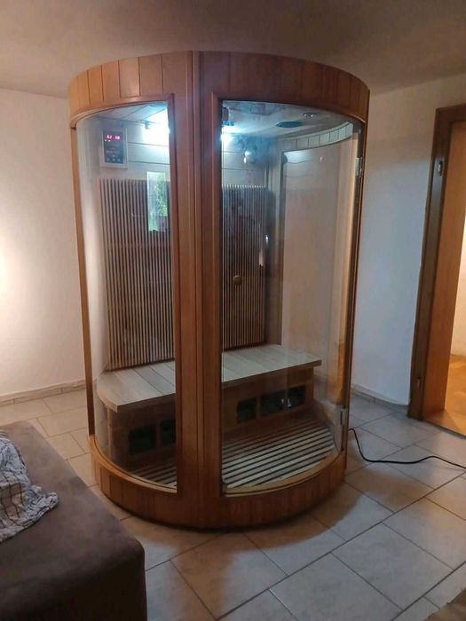 Sauna szklana okrągła owalna Kabina podczerwień infrared RADIO 18tys