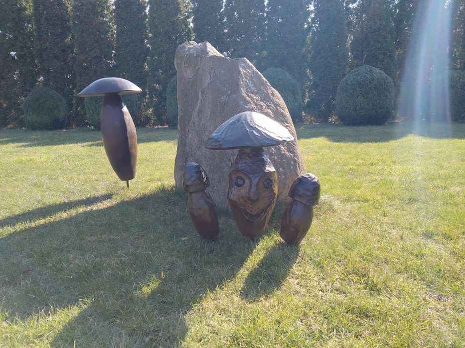 Dekoracje ogrodowe, grzyby z drewna do ogrodu lub na taras