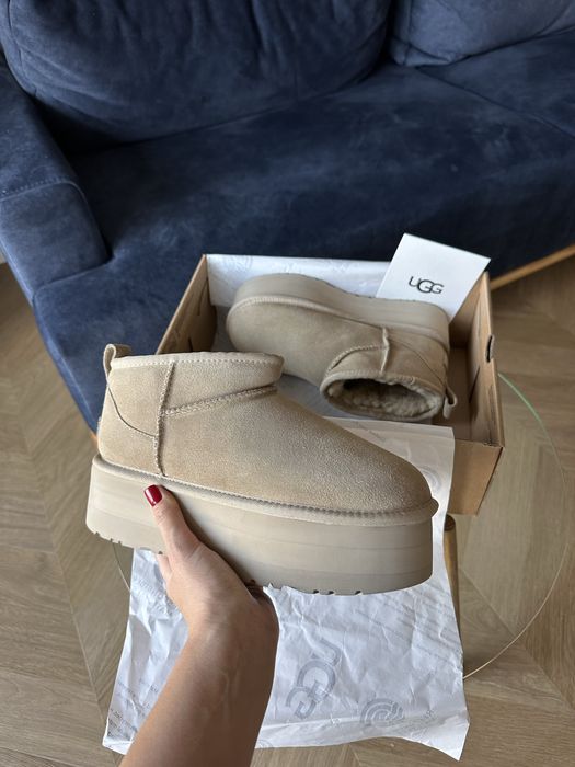 Ugg classic ultra mini platform уггі жіночі| бежеві [37-40]