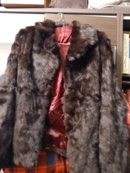 Futro damskie naturalne braz krolik M