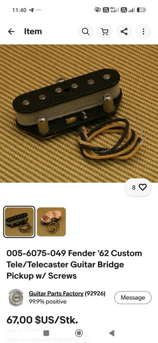 Squier FSR Classic Vibe 60's Custom Esquire by Fender