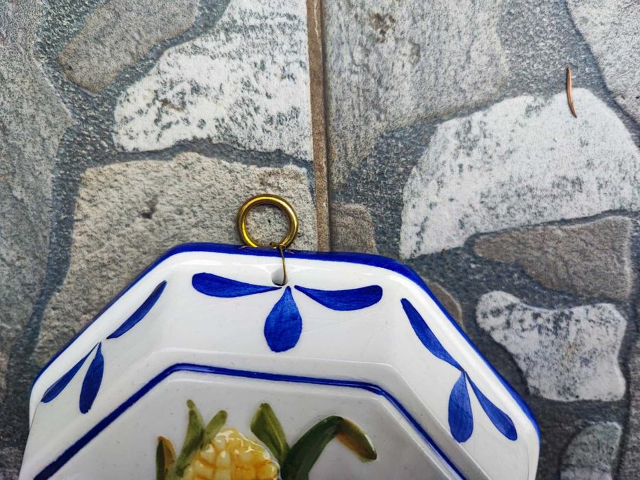 Ceramiczny dekoracyjny obrazek,włoski,kukurydza