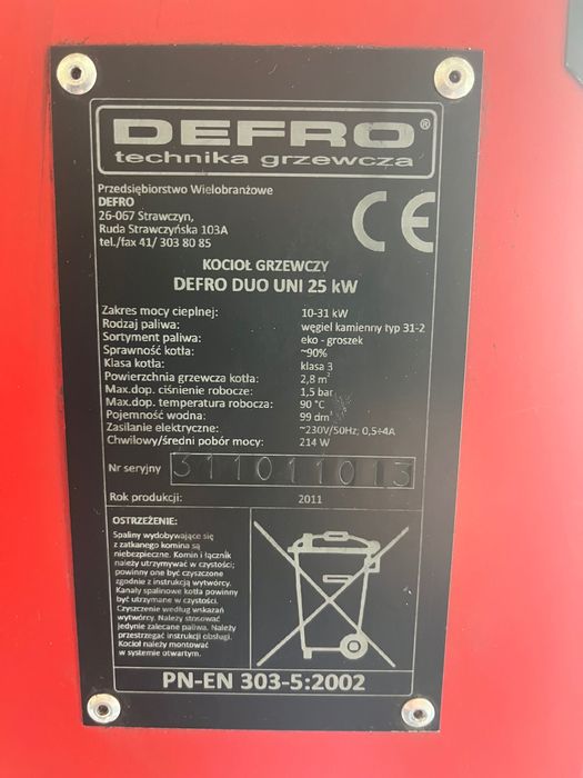 Piec co cwu defro 25KW