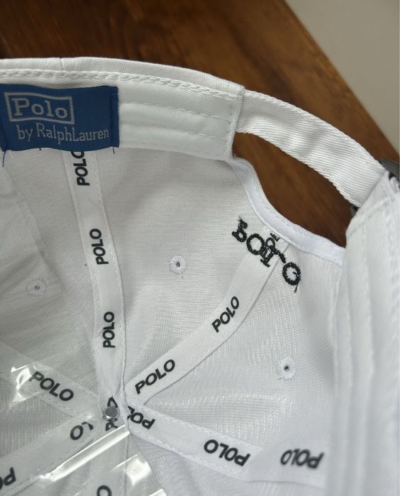 Czapka polo ralph lauren bejsbolowa biała dzokejka z daszkiem one size