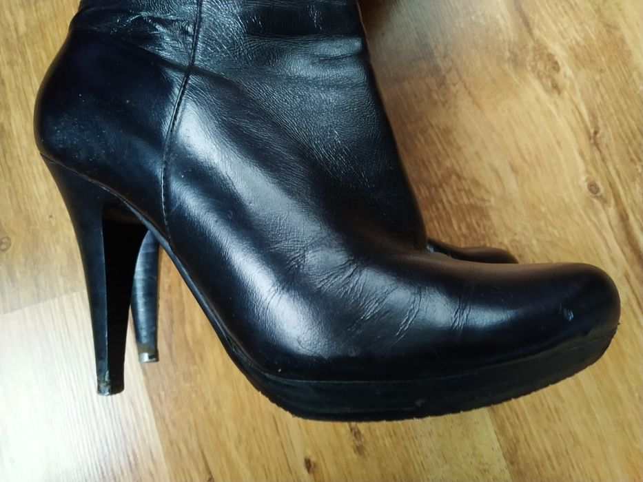 Сапоги кожаные женские, 39 размер, женские зимние сапожки, ботфорты