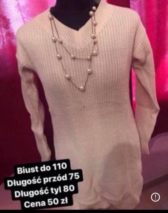 Sweter dsmski biust 110 turecki jasny roz łososiowy