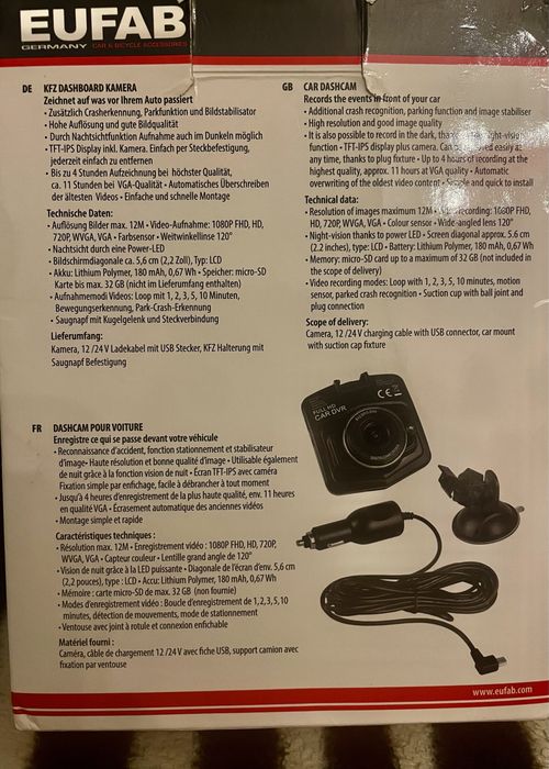 Dash cam / câmara automóvel