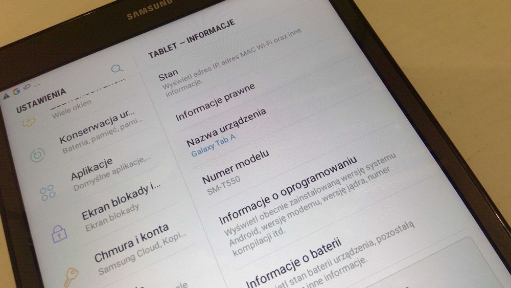 Tablet Samsung SM-T550 nr203