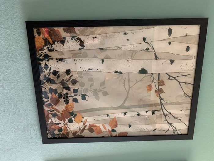 Conjunto de 3 Quadros Estilo Nórdico – Pássaros e Árvores Outonais