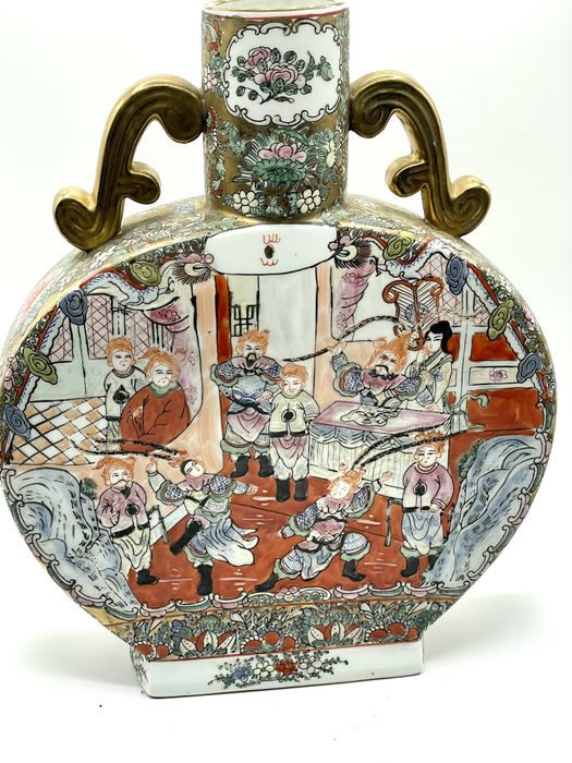 Vaso lua chinês Dinastia Qing seculo 19 chinês