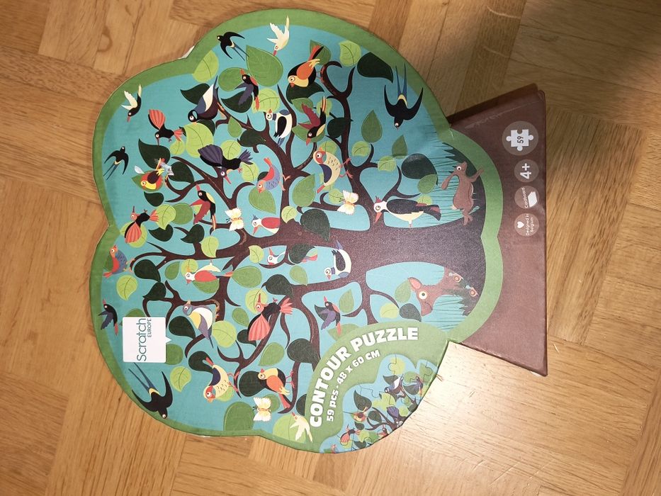 Puzzle Scratch z ptakami 4+, 59 elementów