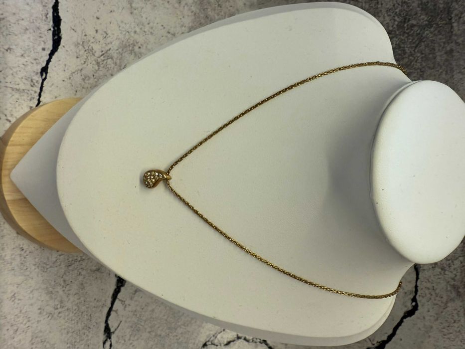 Christian Dior naszyjnik vintage łezka z cyrkoniami