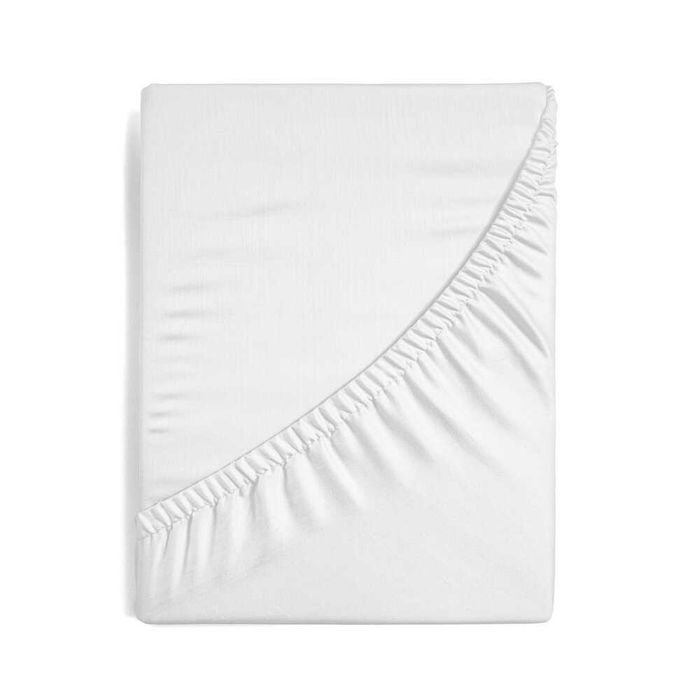 Prześcieradło PREMIUM Z GUMKĄ białe BAWEŁNA JERSEY dżersej 160x200cm 30cm zakładka