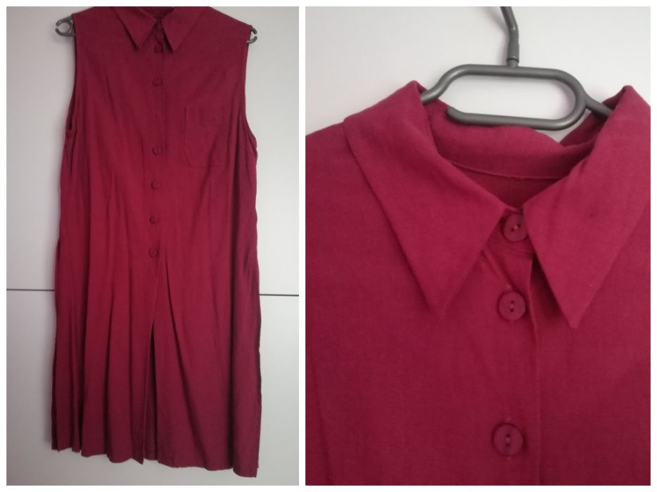 PROMOCJA Koszula koszulka czerwona bordowa długa