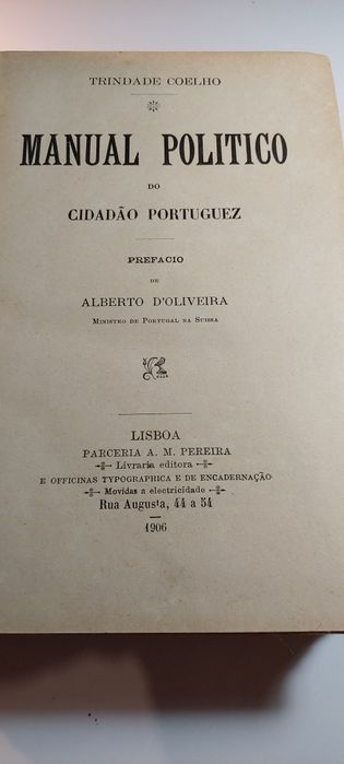 Manual Politico - Trindade Coelho (1ª edição, 1906)