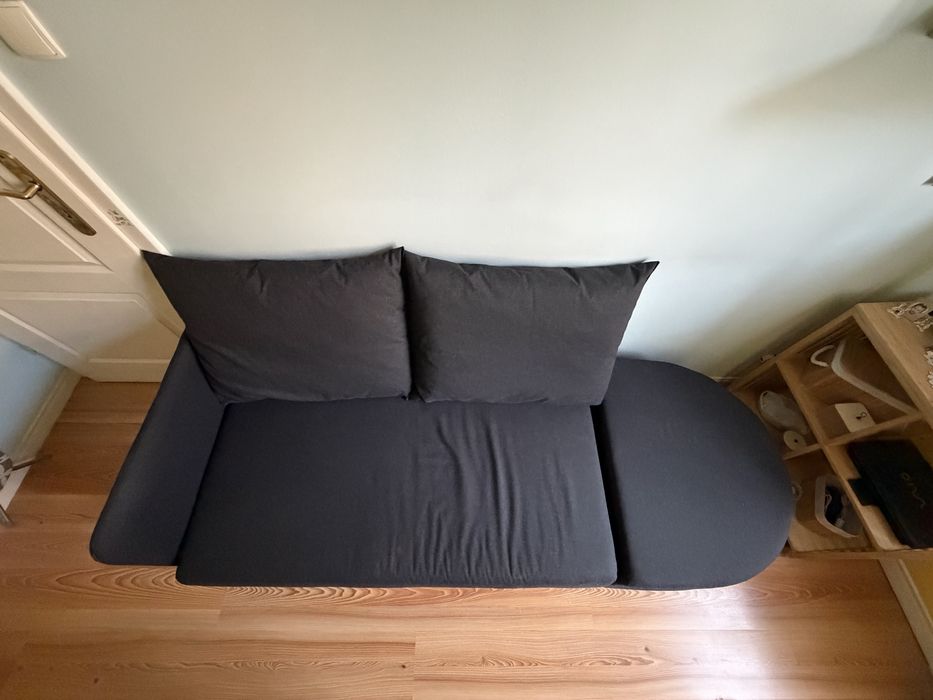 Sofa LINDÅKRA Sofa 2-osobowa, rozkładana, ciemnoszary