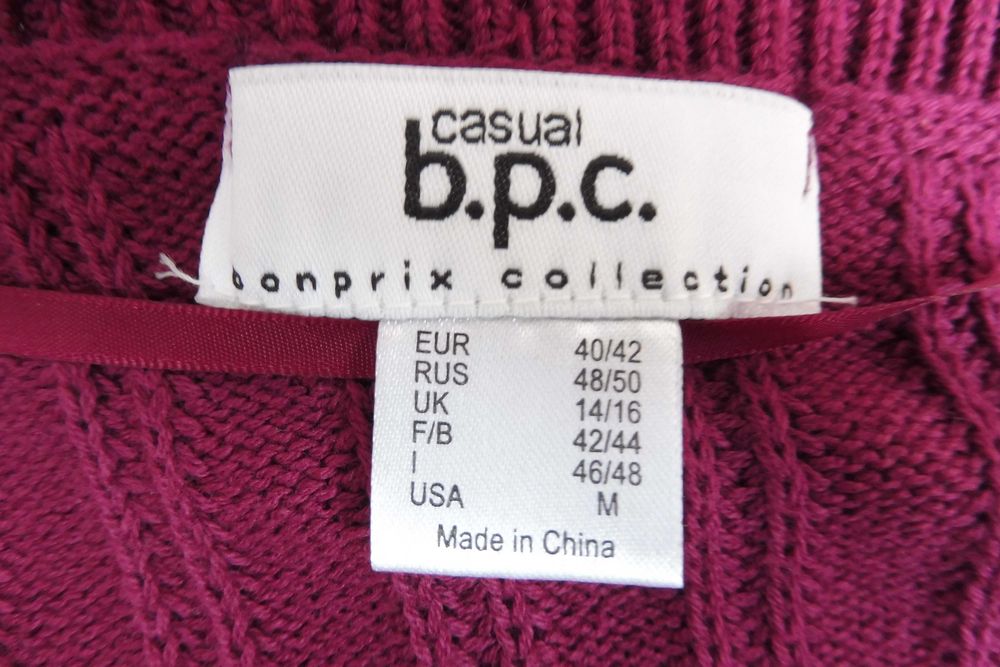 Sweter bordowy Bonprix Collection rozm 40/42