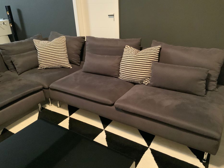 Sofá Modular Cinzento com 9 Lugares