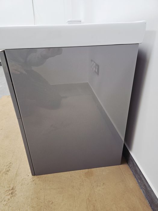 Umywalka wraz z szafka szara połysk 92cm / 49cm