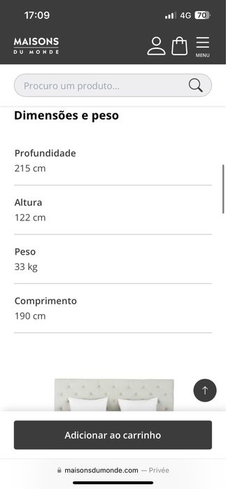 Cama almofadada com estrado e cabeceira - 180x200 cm