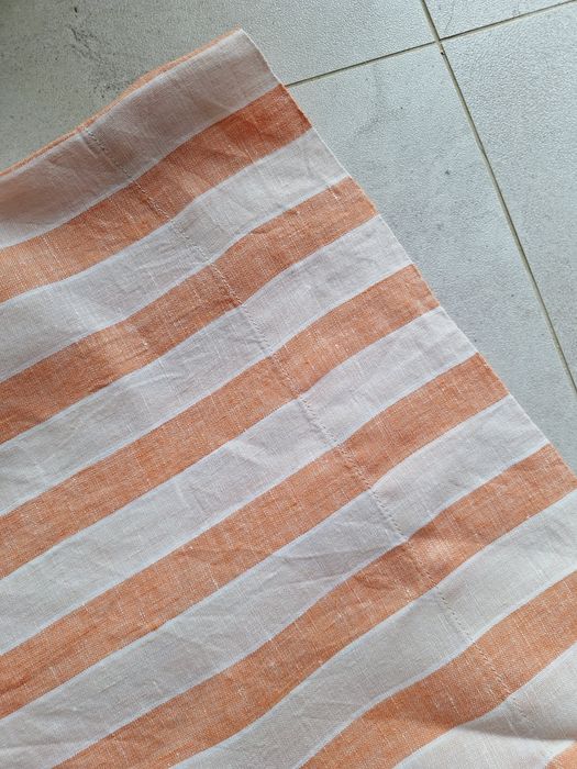 Spodenki lniane szorty w paski H&M Linen 100% len strips print lato
