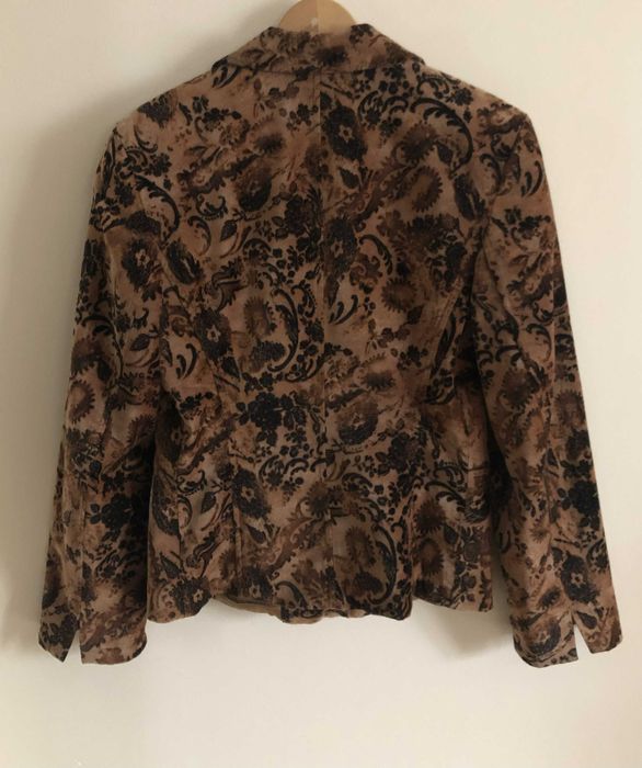 Marynarka vintage aksamitna retro bawełna acetat  90s  brązowa