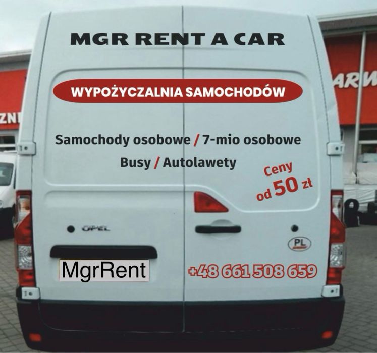 MGR Rent a Car bus wynajem busa dostawczy 6 i 9 osobowy