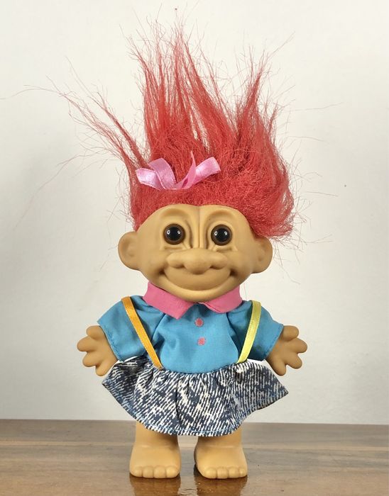 Oryginalny Troll Dziewczynka figurka Russ Berrie retro girl zabawka 90
