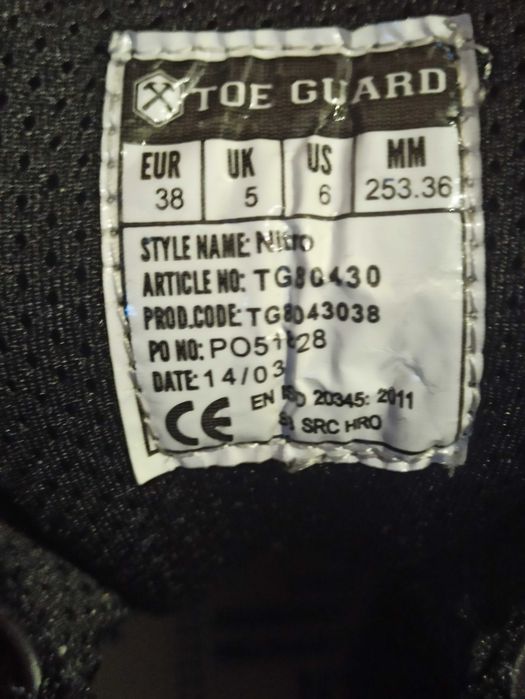 Черевики TOE GUARD NITRO 38 рoзмір, захисні