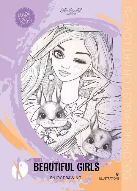 Kolorowanka A4 Beautiful Girls Fioletowa. Nowy Produkt