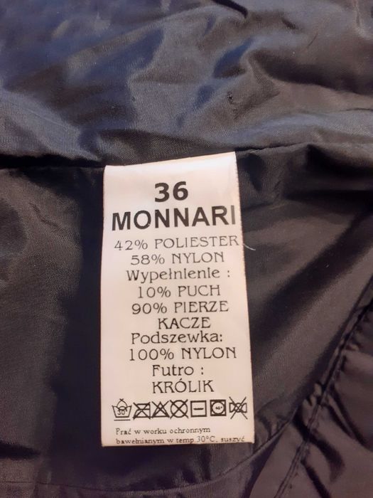 Kurtka puchowa, damska czarna, 36/38, puch. Monnari