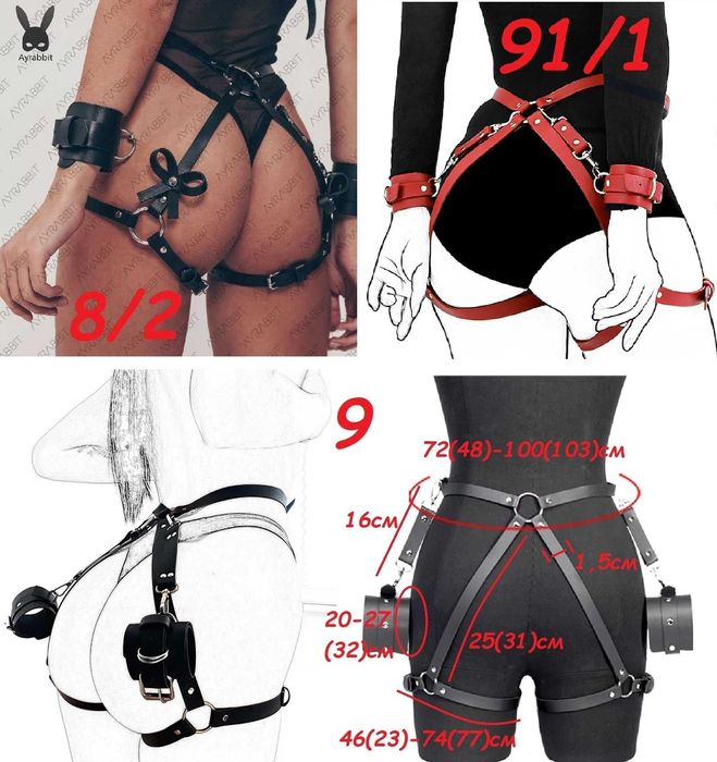 Еротичні шкіряні портупея гартер бандаж пояс ремінь боді шкіра кожа