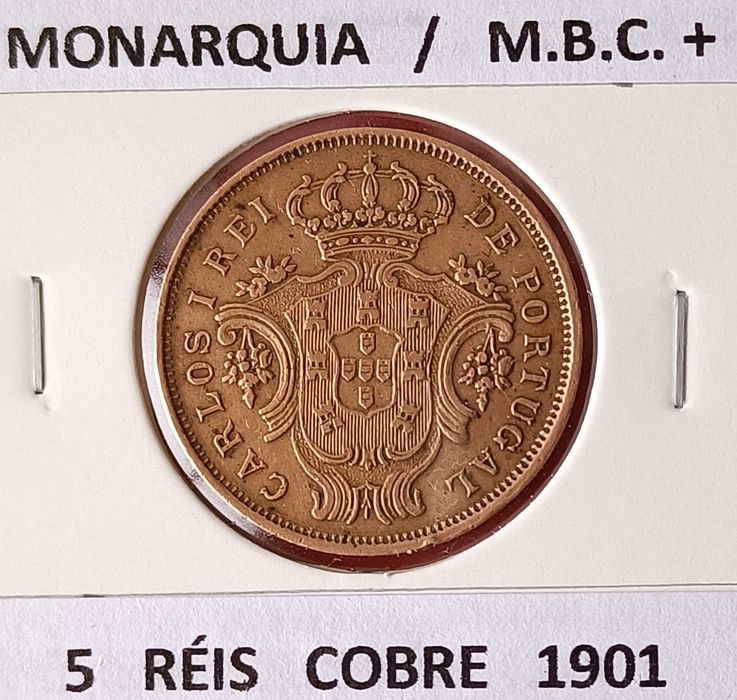 5 Reis Coin from 1901, King Carlos I