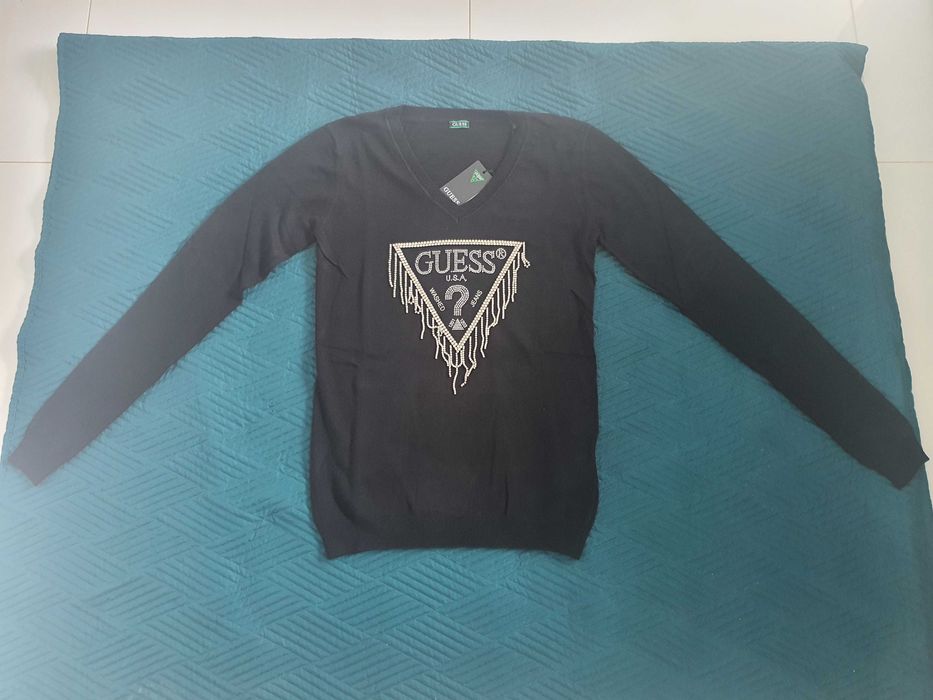 Sweter GUESS rozmiar M biały czarny nowy