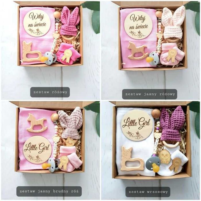 Prezent dla niemowlaka Gift Box Baby Shower KOLORY