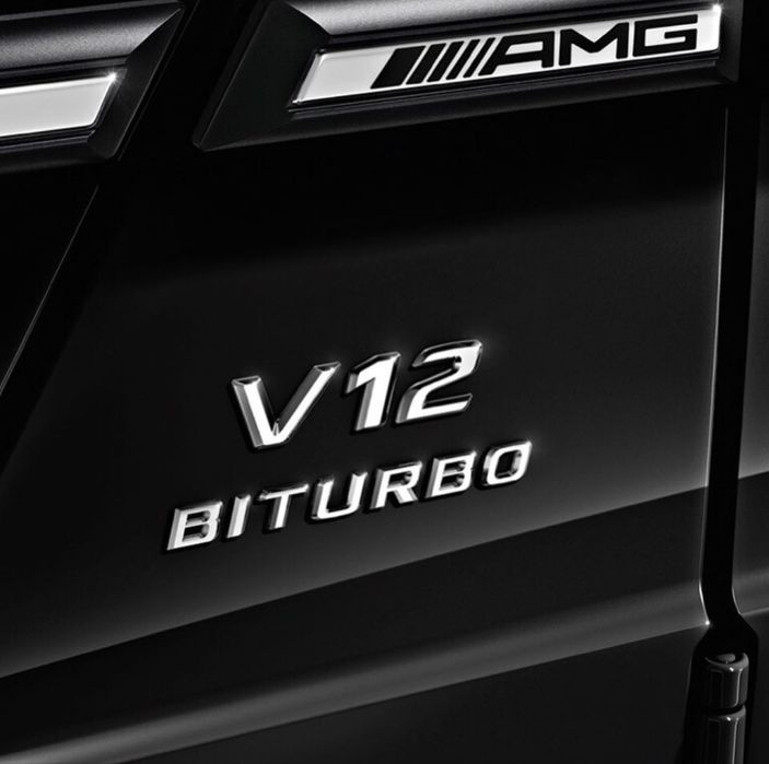 Шильдик надпись V8 V12 Biturbo на крила для Mercedes-Benz