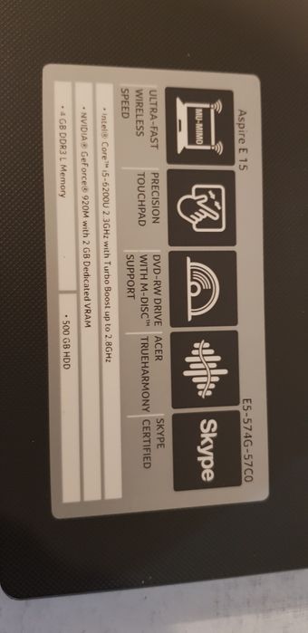 Laptop Acer e5-574g.i5 6tej generacji 250 ssd.