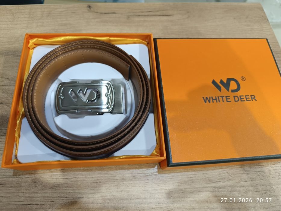 Pasek męski do spodni brązowy